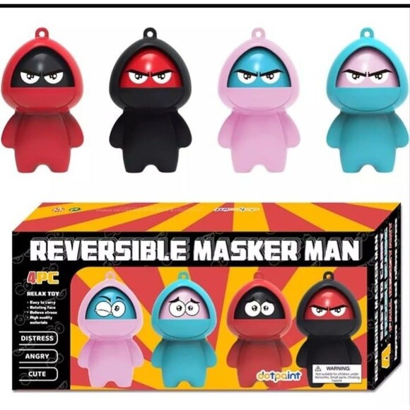Reversible Masker Man Stress Releif Fidgit Figures - Picture 1 of 12